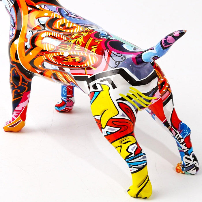 Painted Bull Terrier Statue