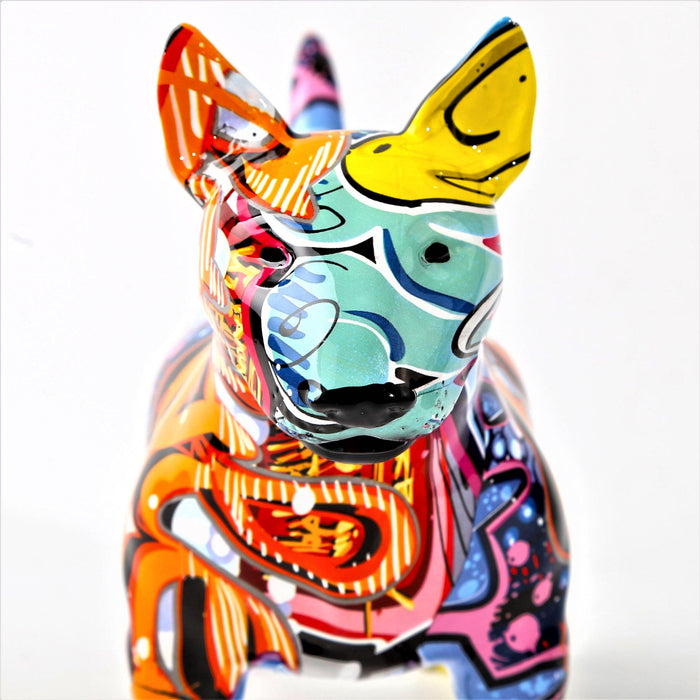 Painted Bull Terrier Statue