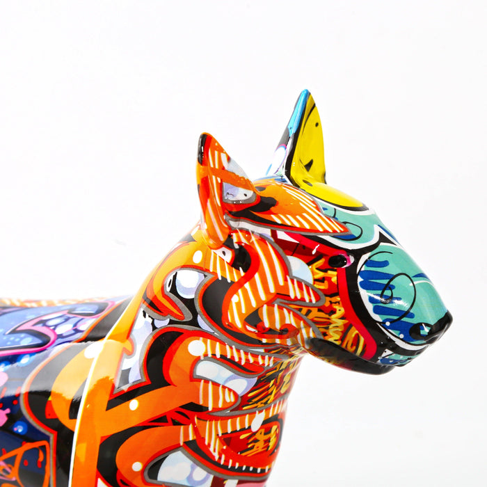 Painted Bull Terrier Statue