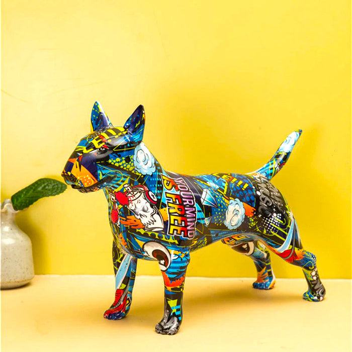 Colorful Bull Terrier Figurine