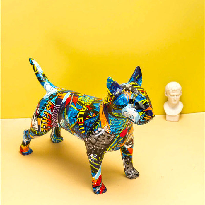 Vibrant Bull Terrier Sculpture