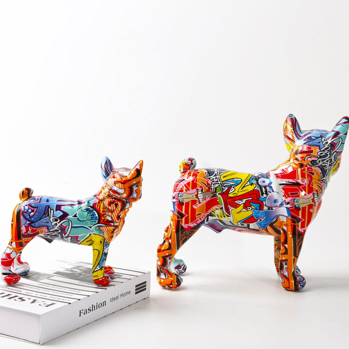 Eye-catching Painted Dog Statue