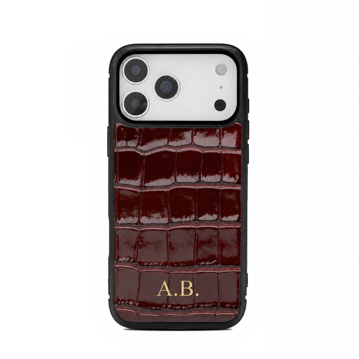 croco embossed leather iPhone case