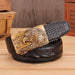 Crocodile Effect Leather Belt For Men, Abaka Model