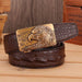 Crocodile Effect Leather Belt For Men, Abaka Model