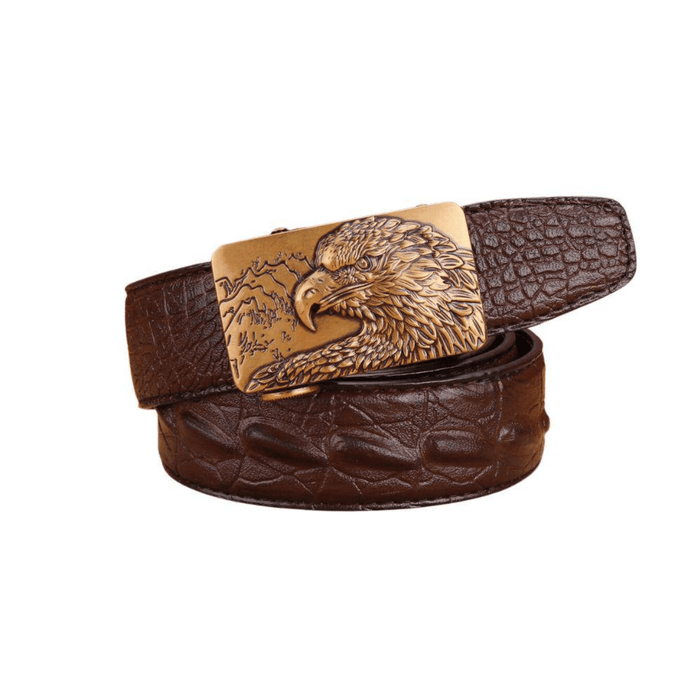 Crocodile Effect Leather Belt For Men, Abaka Model