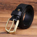 Crocodile Effect Leather Belt With Gold Buckle For Men, Garri Model