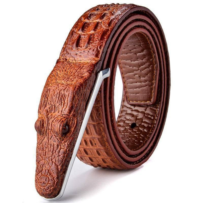 Crocodile Leather Suit Belt For Men, Enokur Model