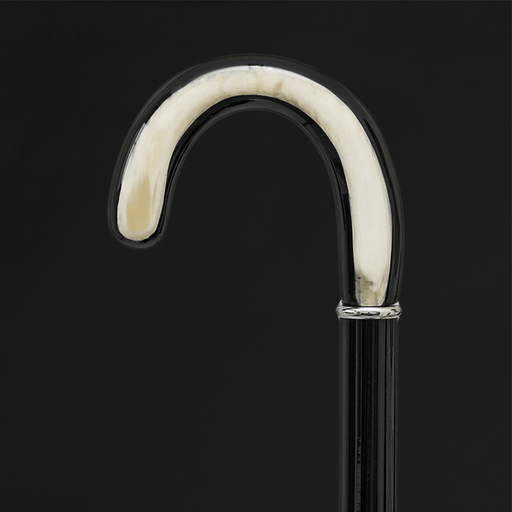 Crook Buffalo Horn Handle Walking Cane, Art Tourist Style