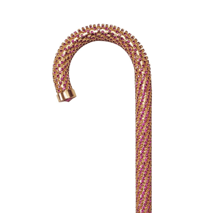 Crook Walking Cane Encrusted with Amethyst Crystals