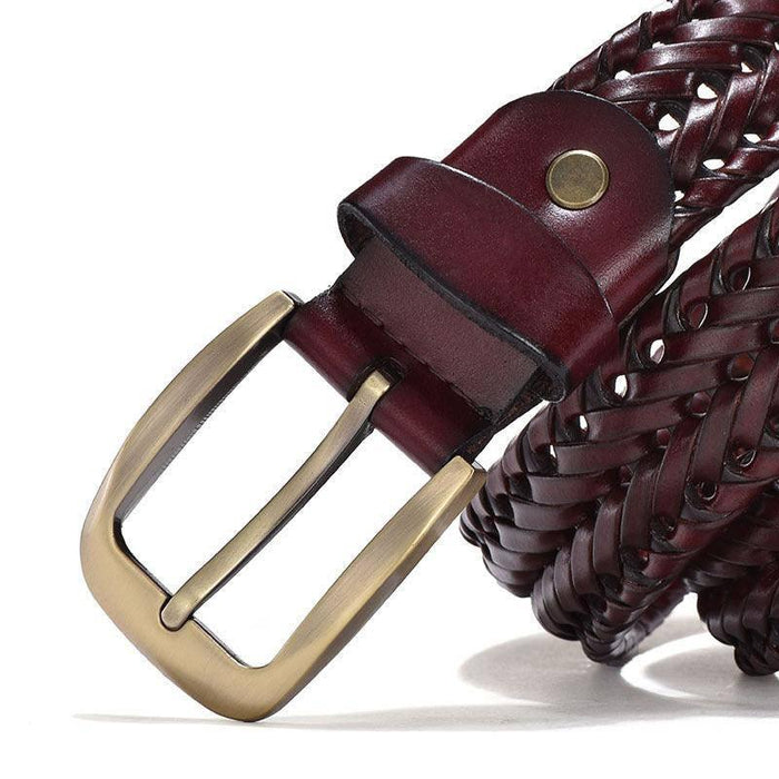 Custom Braided Leather Belt For Men, Nikoloz Model