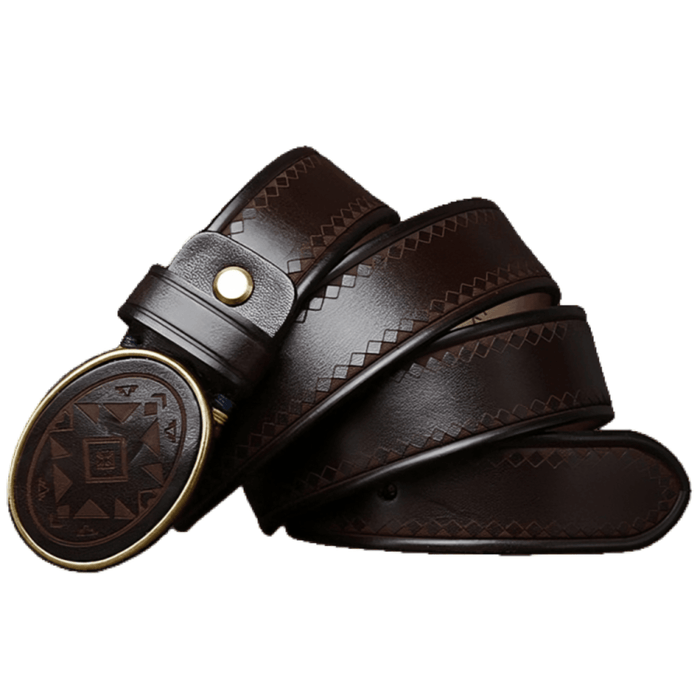 Custom Brown Leather Western Belt For Men