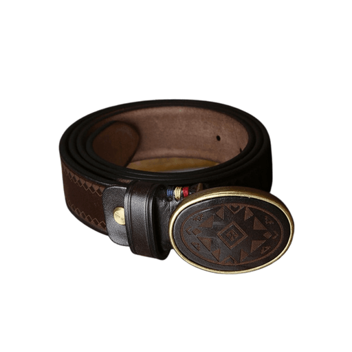 Custom Brown Leather Western Belt For Men