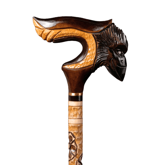 Custom Walking Cane Raven, Custom Made Canes Handcrafted