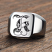 custom alphabet signet ring gift for him