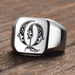 custom initial square signet ring stainless steel