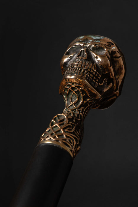 Decorative walking cane with skull motif