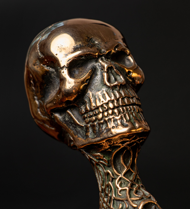 Artistic skull jewelry walking stick