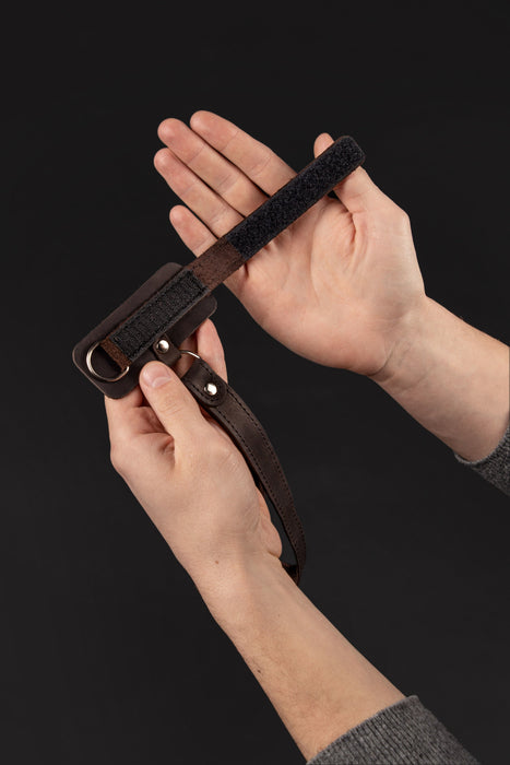 Fine leather walking cane wrist strap