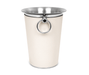 Cylindrical Steel Wine Cooler Champagne Bucket with Leather Sleeve