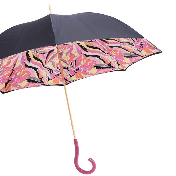 Pink Handle Printed Luxury Fashionable Umbrella - Artynov | Unique Handmade Accessories