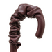 statement brown umbrella with python leather handle - designer 