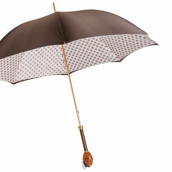 San Bernardo Handle Double Cloth Umbrella with Polka Dot