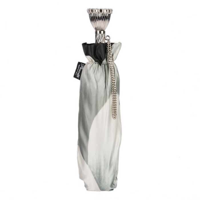 Luxury Silver Dahlia Brass Elegant Folding Umbrella