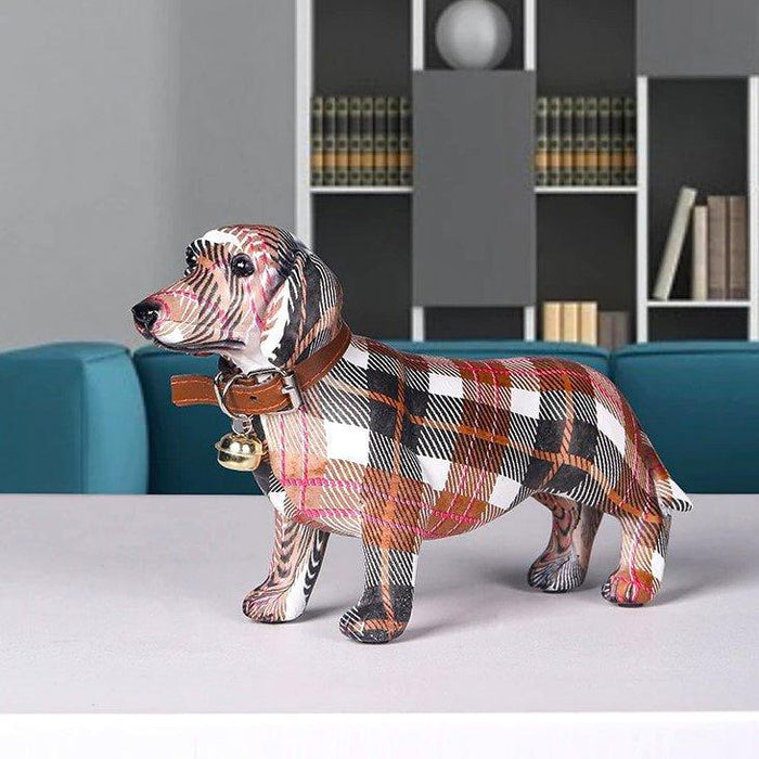 Dachshund Checkered Statue