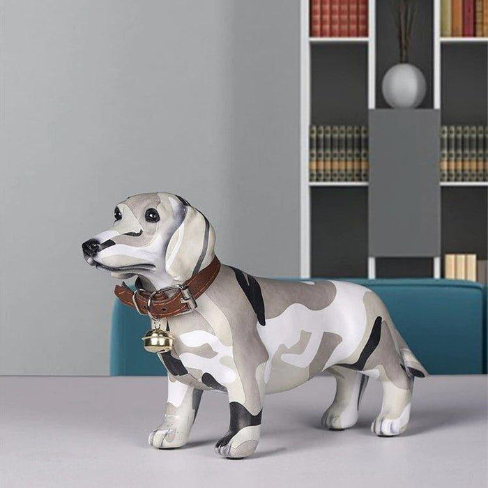 Dachshund Puzzle Camo Statue