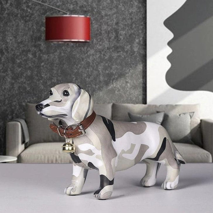 Dachshund Puzzle Camo Statue