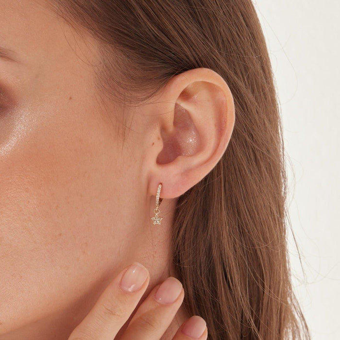 Dainty Moon and Star Gold Earrings