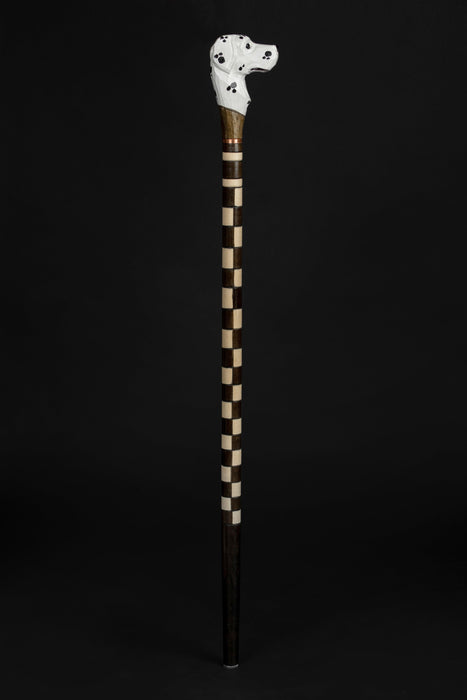 Dalmatian Walking Stick Wooden Carved Canes for Men