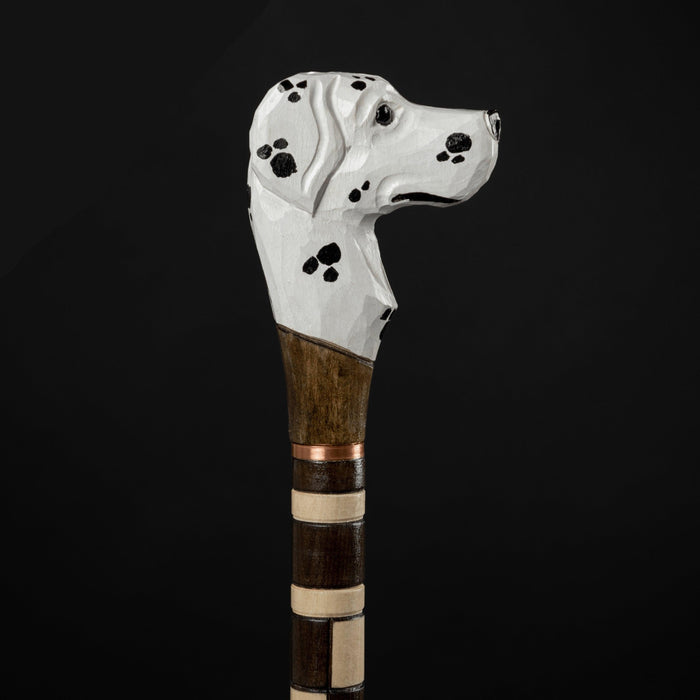 Dalmatian Walking Stick Wooden Carved Canes for Men