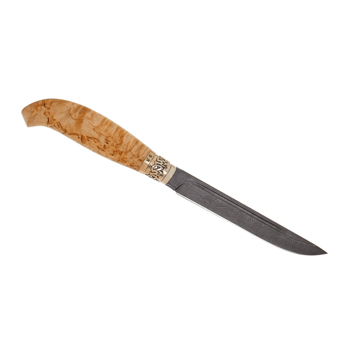 Damascus Steel Master Knife with Karelian Birch Handle