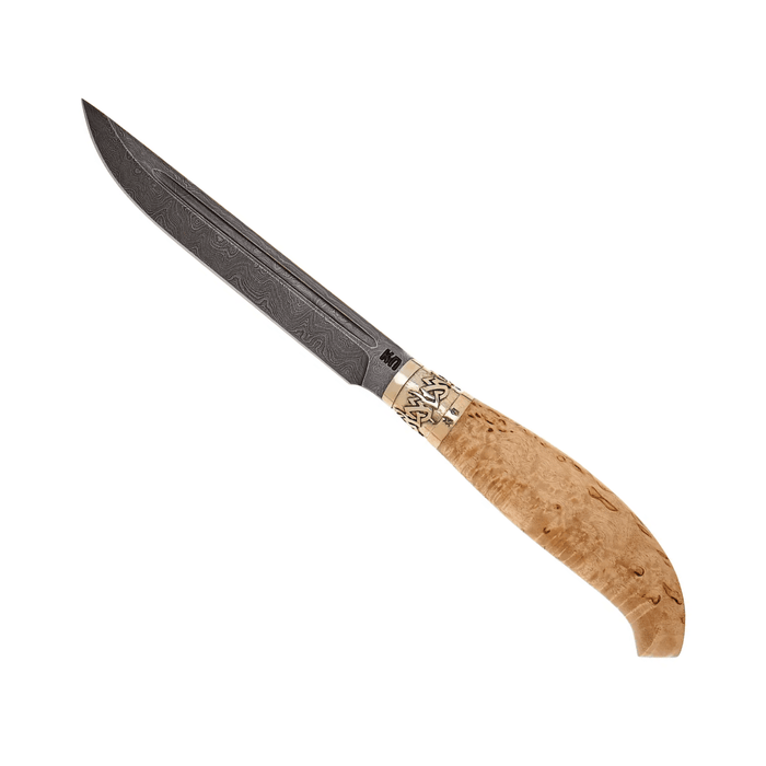 Damascus Steel Master Knife with Karelian Birch Handle