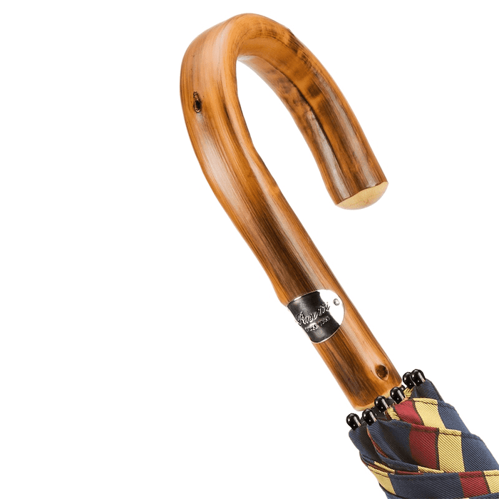 Dandy Large Striped Umbrella with Chestnut Handle