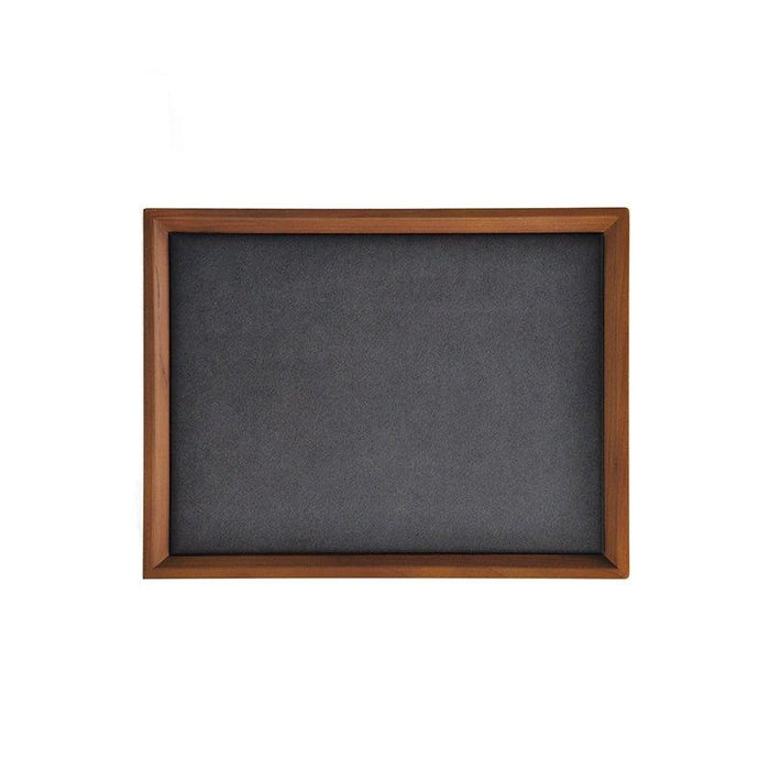 Dark Gray Wood Large Flat Jewelry Tray