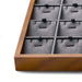 Dark Gray Wood Stackable Necklace Pendant Display Tray with 24 Grids