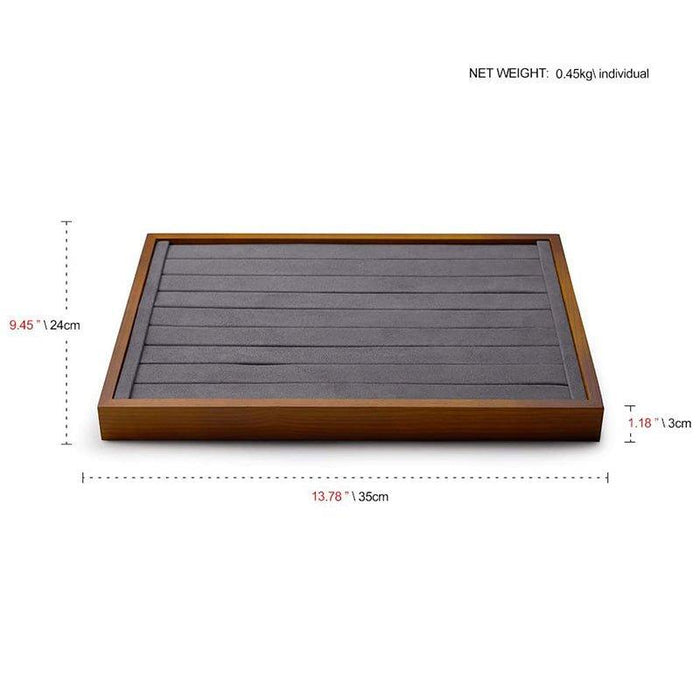 Dark Gray Wood Stackable Ring Insert Tray