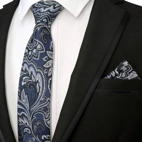 Dark Grey Floral Silk Tie for Men - Classy and Elegant Accessory