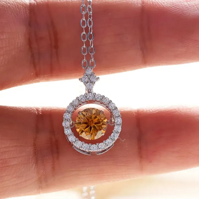 Adjustable 925 Sterling Silver Moissanite Pendant Necklace – Perfect for Women