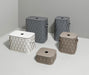 Small square Demetra laundry basket with flat lid