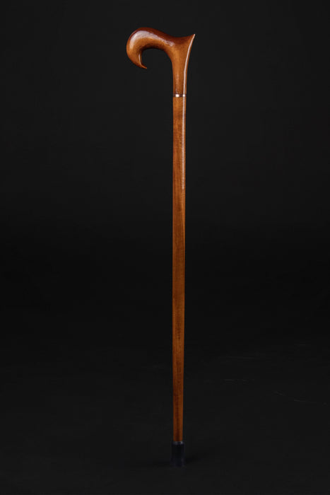 Derby Wood Walking Cane Hand Carved, Handmade