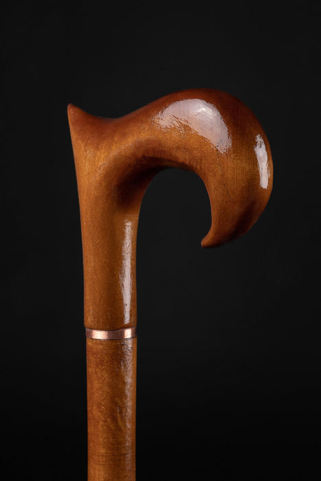 Derby Wood Walking Cane Hand Carved, Handmade