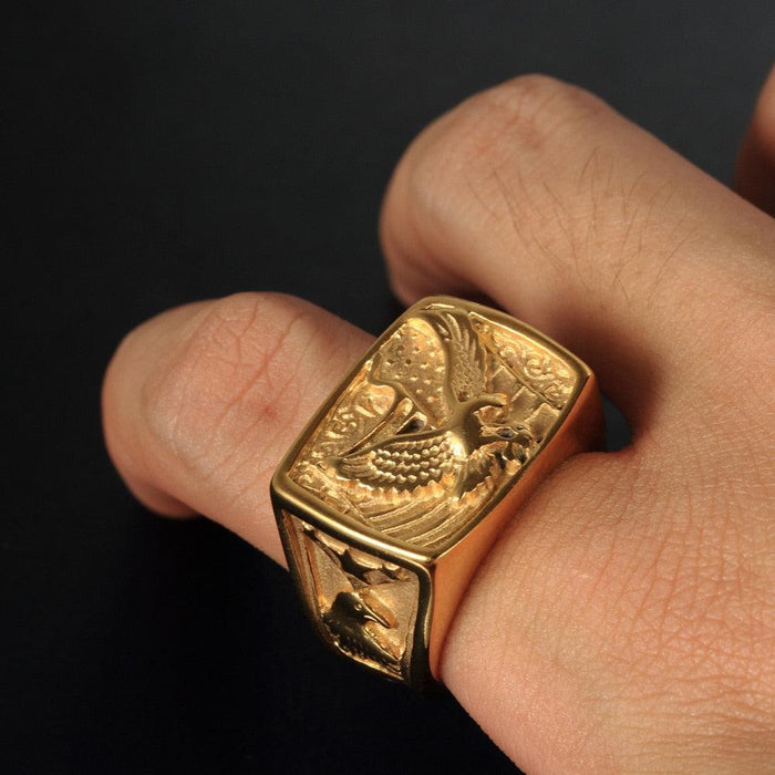 American Soldier Eagle Ring 316L Stainless Steel