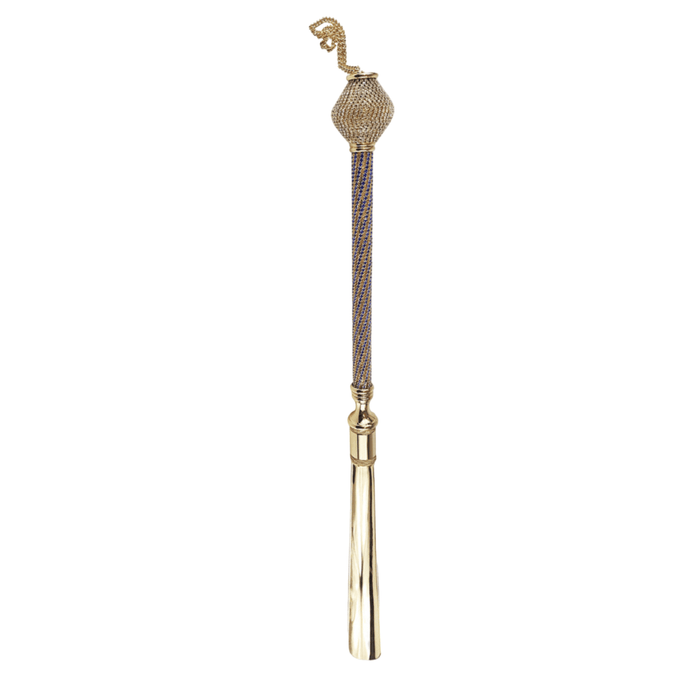 Designer 24K Gold Plated Shoehorn with Sapphire Crystals