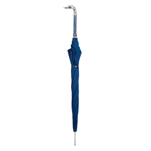 Designer Blue Umbrella with Silver Greyhound Handle