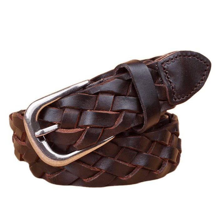 Designer Braided Leather Belt For Men, Masui Model