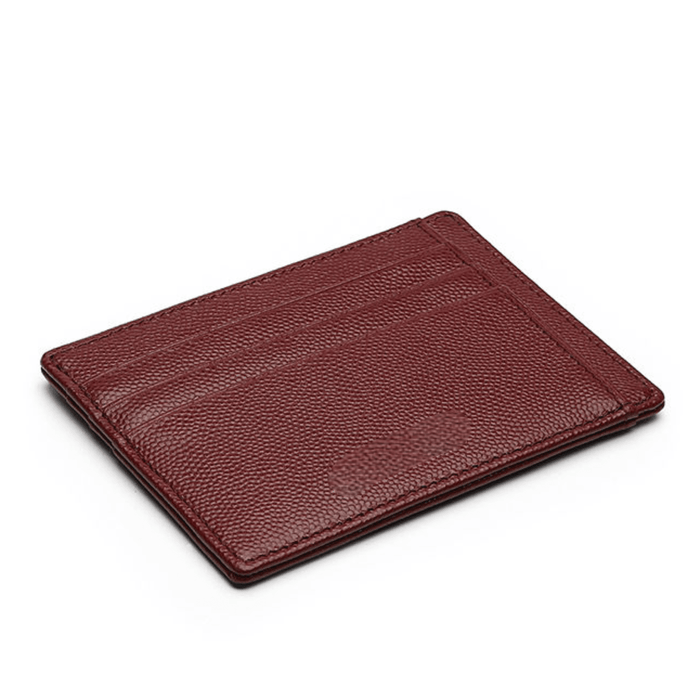 Designer Burgundy Leather Card Holder